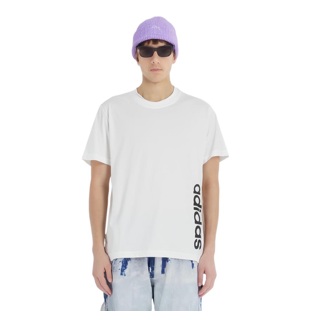 Adidas Letter Round Neck Casual Pullover Sports Short Sleeve T-Shirt Unisex T-Shirts White JJ0617