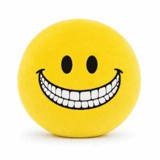 Smiley Face Plush Toy Stuffed Animal Yellow Round Face Cute Emoticon Doll for Kids Birthday Gift 20cm