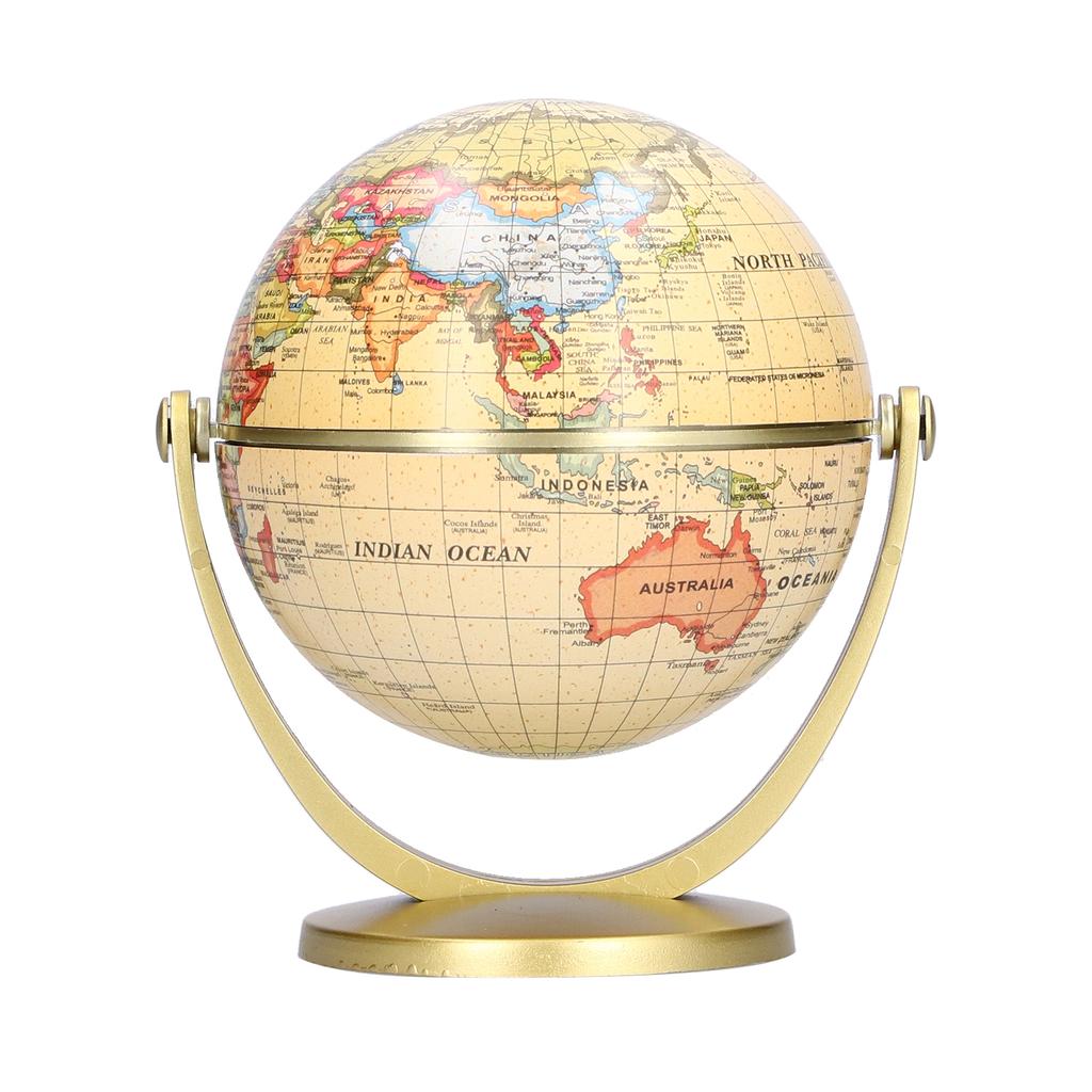 Mini World Map Globe English Edition Desktop Rotating Earth Geography Globe Teaching Tool
