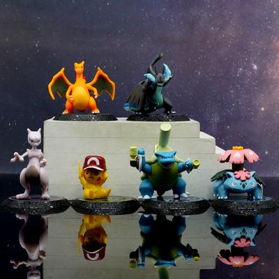Мини фигурки покемонов Ручная работа Q-версия Фигурка Сюрприз-бокс Настольное украшение для автомобиля Орнамент ПВХ Модель Игрушки Подарки для детей Подарок Коллекц