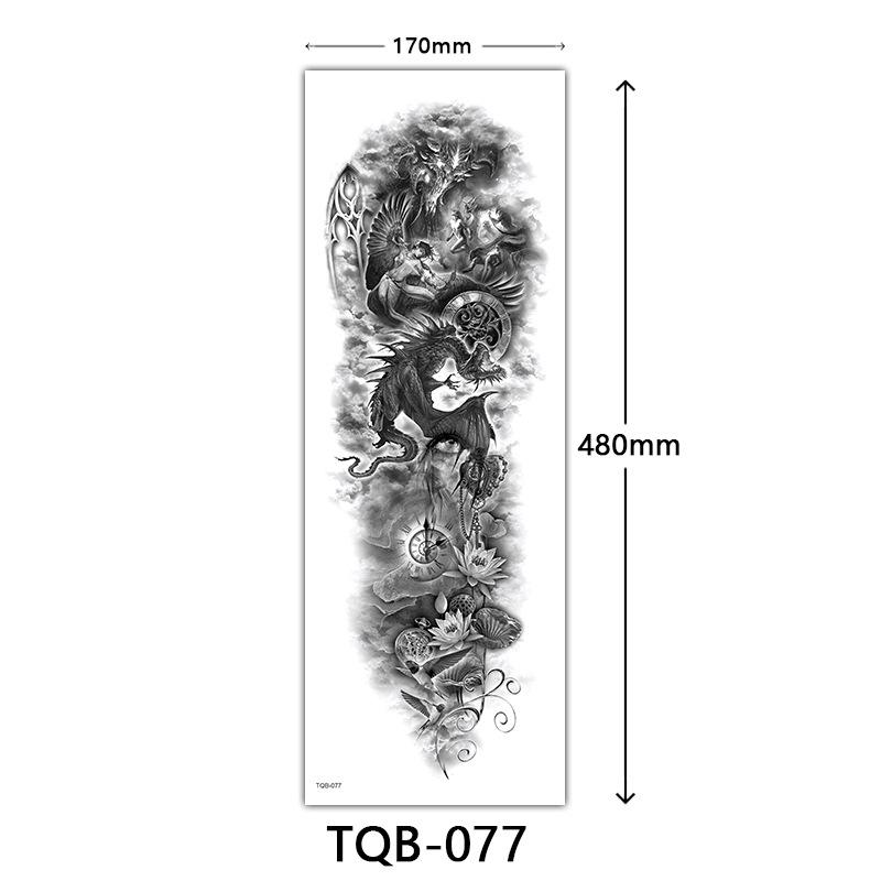 Наклейка-тату на всю руку, Наклейка-тату на всю руку с большой картинкой, Наклейка-тату с цветами на руку Тату