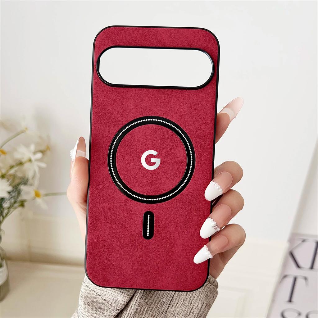 Роскошный деловой кожаный чехол для телефона Magsafe для Google Pixel 10 9 8 7 Pro XL 8A 7A Магнитный беспроводной зарядка Защитная крышка