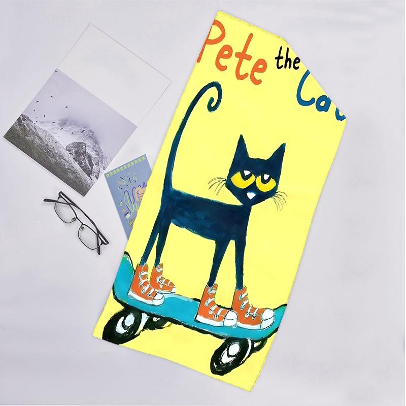 Pete Cat Fashion Beach Towel: Ideal for Summer Adventures Soft, absorbent and quick drying suitable for swimming and bathing