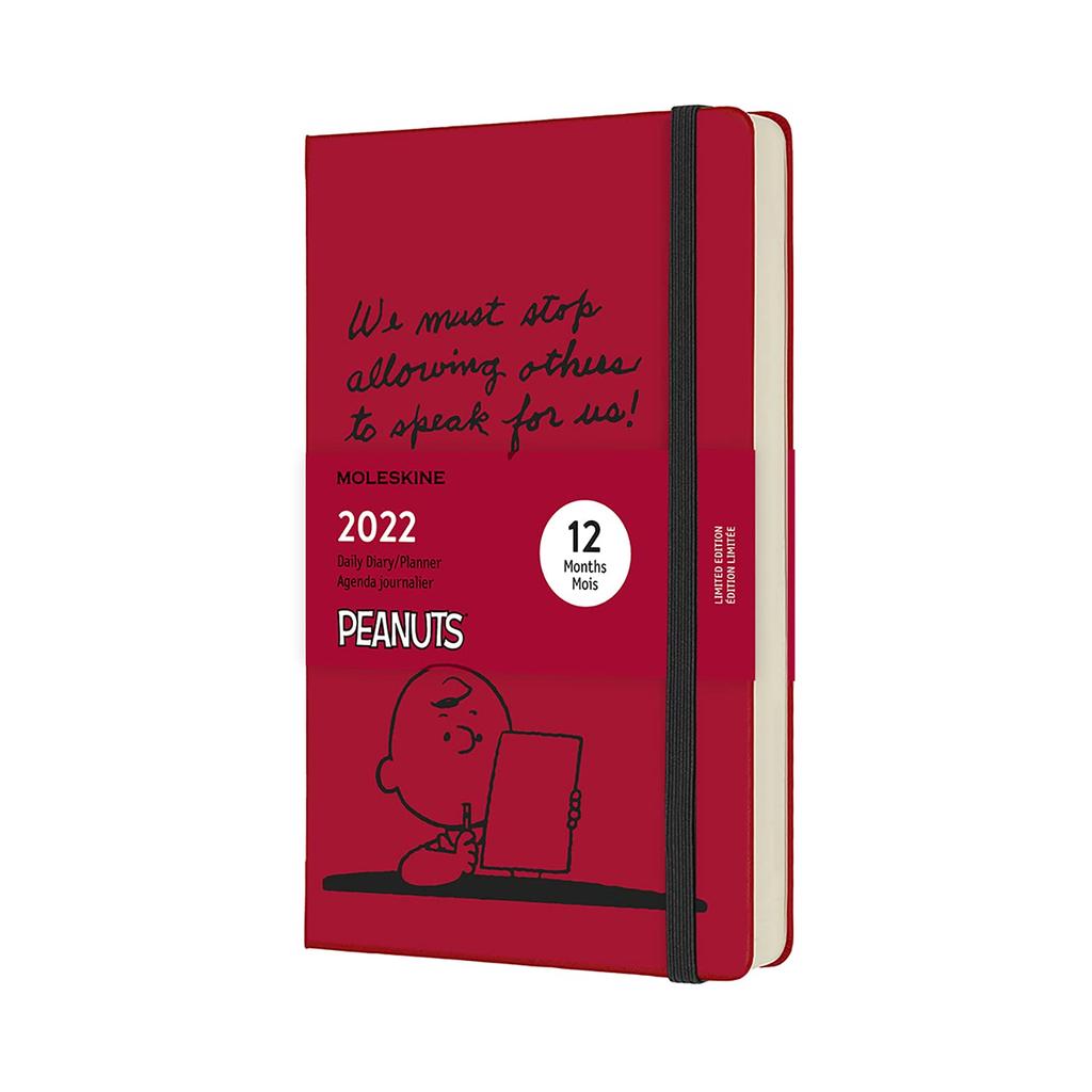 Moleskine Peanuts 2022 Planner, 12-Month Daily Diary, January Start, Hardcover, Large Size (13cm W X 21cm H), Red, DPE12DC3Y22