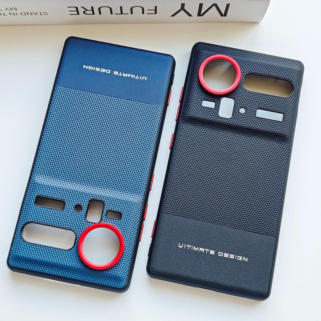 Для ZTE Nubia Z80 Z70 Z70S Ultra ПУ Кожа Дружелюбная к Коже Контрастные Цвета Клавиши Рамка для Камеры Защитная Задняя Панель Мягкий Чехол