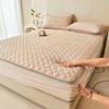 Soft Thicken Velvet Quilted Bed Pad Protector Cover Luxury Flannel Mattress Cover Winter Bed Cover Not Included Pillowcase