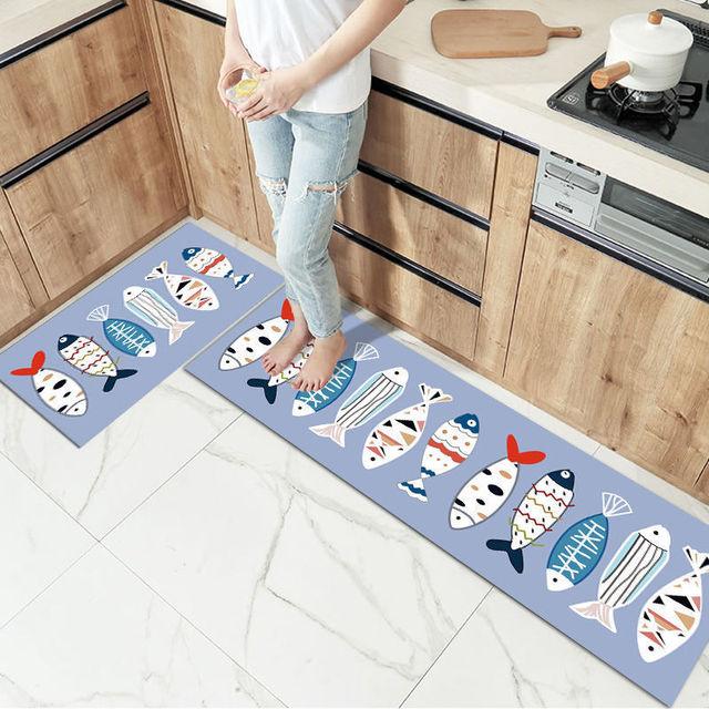 Кухонный коврик для пола, домашний входной коврик для ванной комнаты, противоскользящий моющийся коврик, ковер для прихожей, гостиная, спальня, коридор, длинный ковер