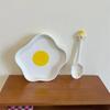 Корейская милая керамическая тарелка в форме яйца, креативное нестандартное блюдо для приготовления завтрака, фруктового салата, столовой посуды, закусочных тарелок, кухонных принадлежностей