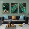 Nordic Abstrct Green Marble Texture Wall Art Canvas Painting Modern Golden Foil Poster Print Picutre for Living Room Decoration