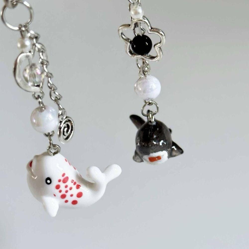 Marine Animal Phone Chain Beaded Phone Lanyard Sweet Girl Cellphone Strap Bag Keychain