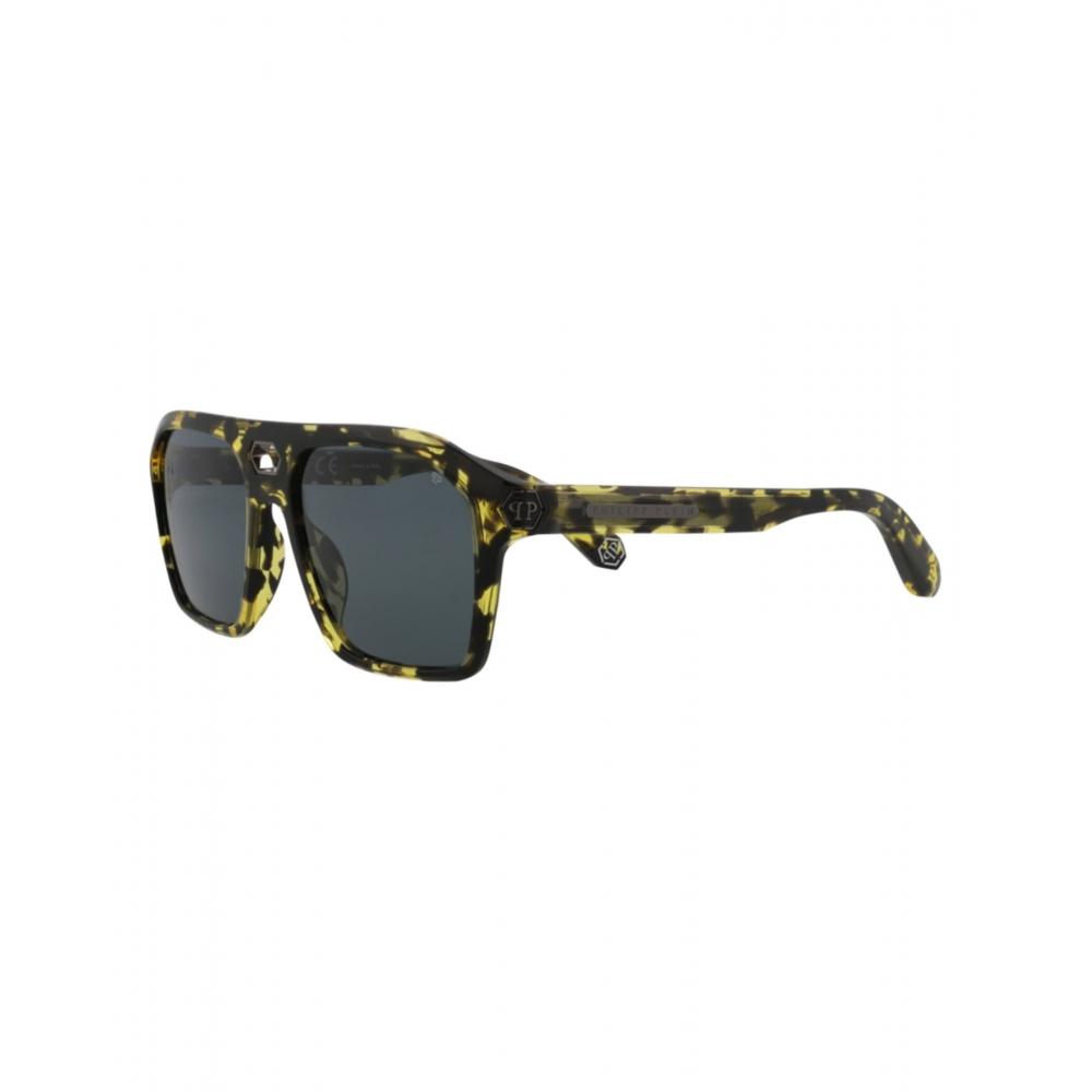 Philipp Plein Aviator Frame Acetate Sunglasses Havana Havana Smoke