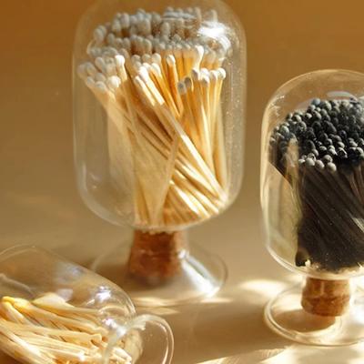 Стеклянная бутылка в виде спички, ароматерапевтическая свеча, стеклянная банка-колпак, каминная спичка, рождественская банка для хранения спичек с деревянной пробкой