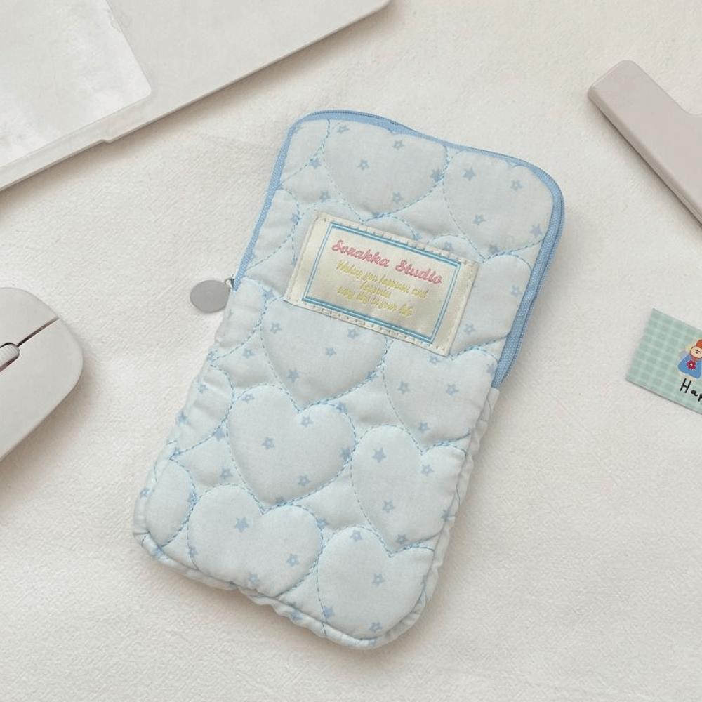 Cute Heart Cosmetic Pouch Polka Dot Print Pencil Toiletry Organizer Lipstick Bag