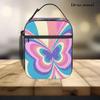 1pc Butterfly Print Lunch Bag Compatible for Women & Men - Reusable Bento Box Tote Bag, Rectangular Suitable for Travel