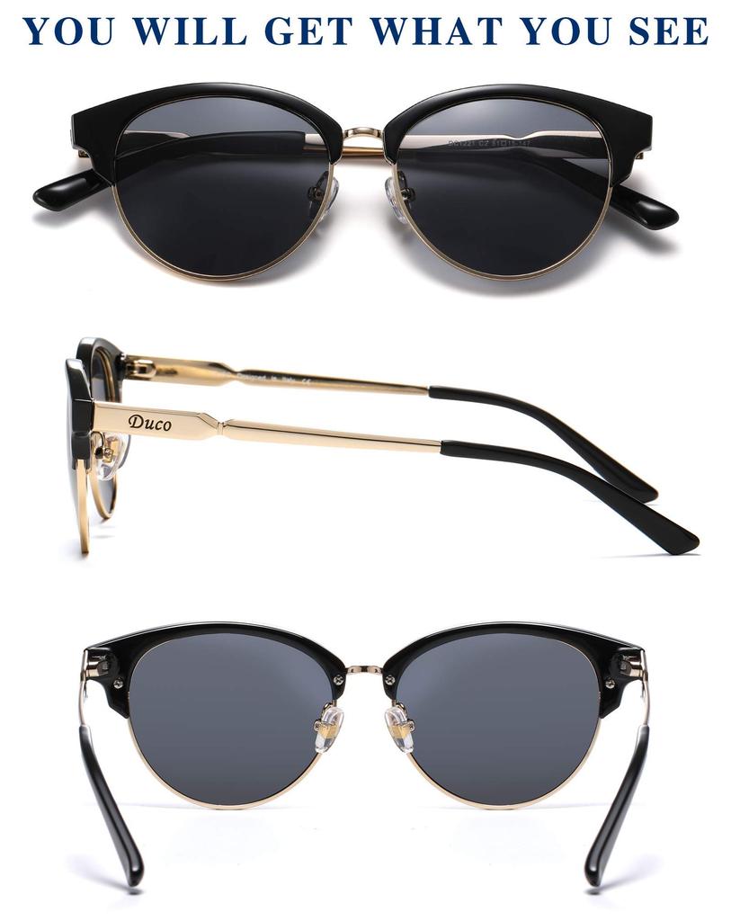 Поляризованные солнцезащитные очки UV400 для маленьких очков футляр 1221 [DUCO] женские солнцезащитные очки, линзы, женщины, защита, вождение, стильный, лицо, в комплекте, (черный)