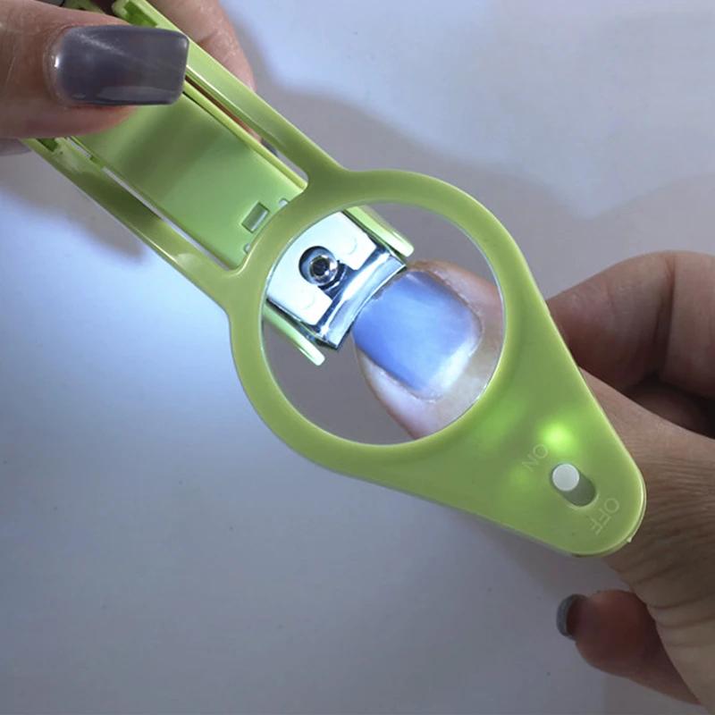 High Qualit LED Light Magnifier Nail Clippers LED Magnifier Illuminated Cutters Home Practical Multi-Function Nail Clippers