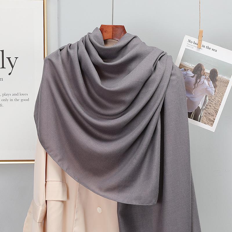 Женский ретро шарф-шаль из хлопка и льна в корейском стиле - Универсальный для весны и осени