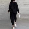 Женский модный цветной круглый вырез с длинным рукавом свободный неровный комплект из толстовки