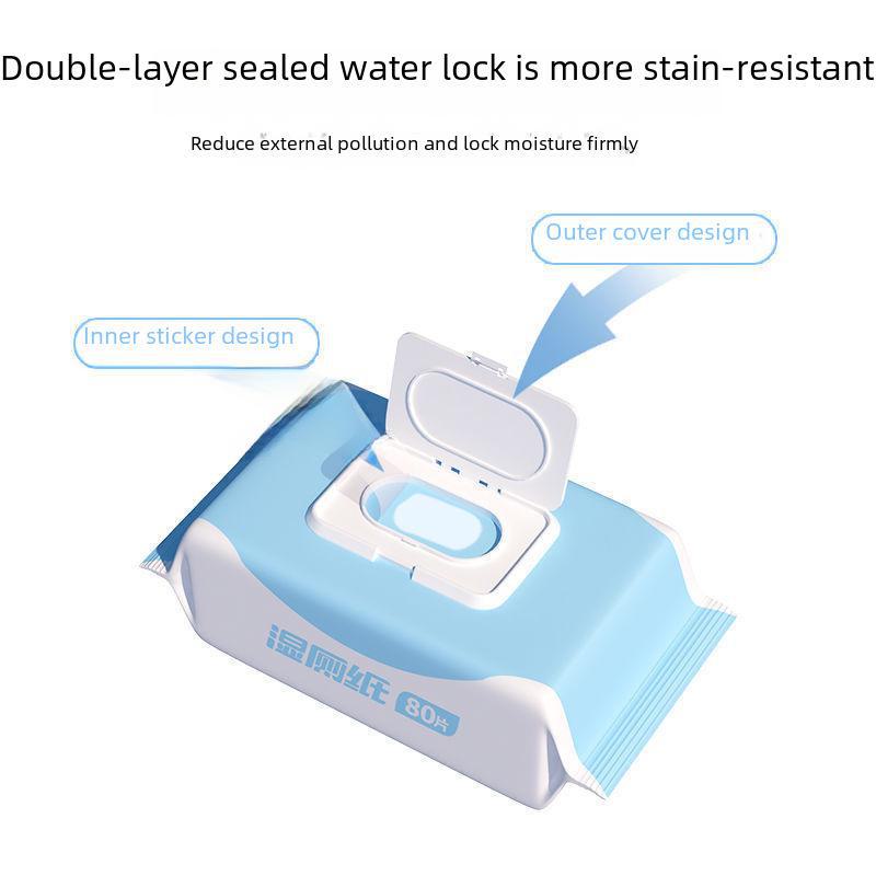 "80-Pack Wet Toilet Wipes for Household Use"