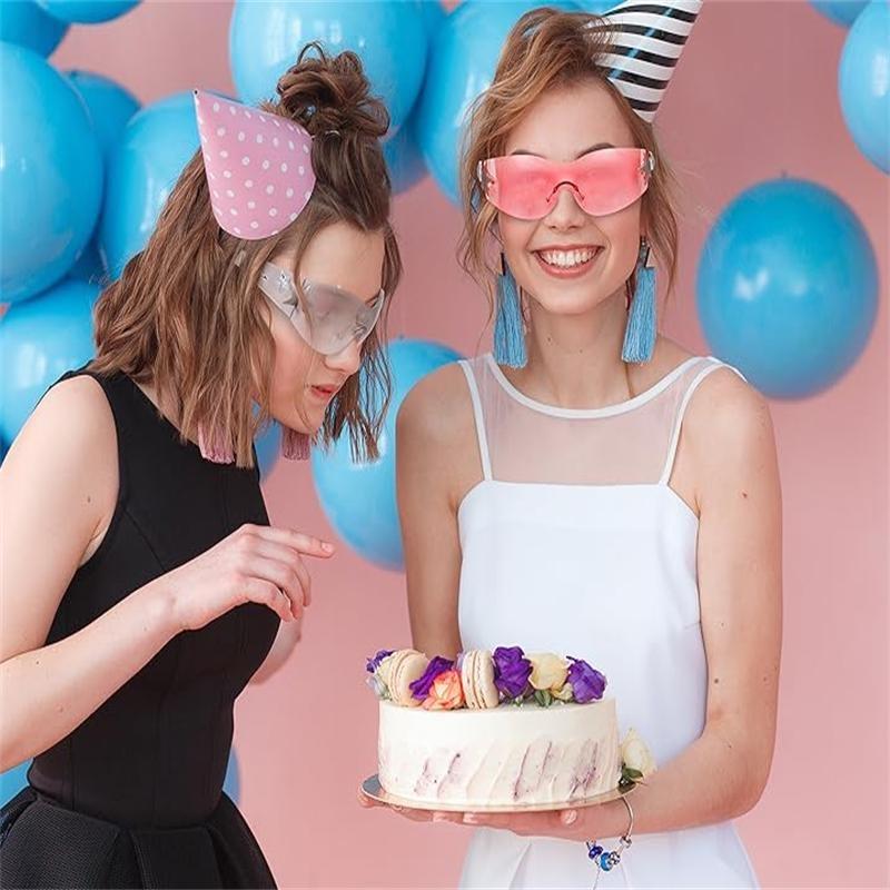 Солнцезащитные очки Y2K Fashion с объемным принтом и звездами без рамок