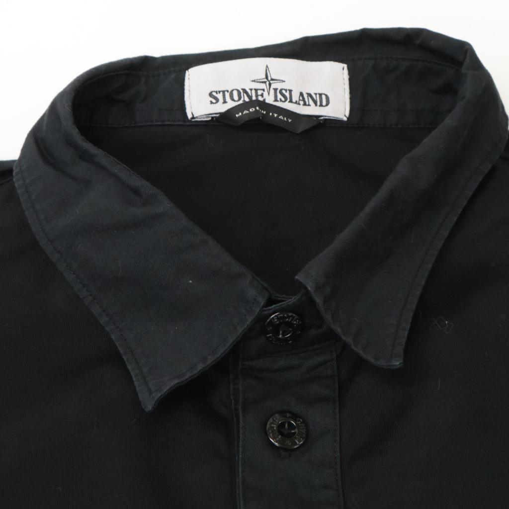 STONE ISLAND 661523765 One-point Embroidery Long Sleeve Tops M blackUsed