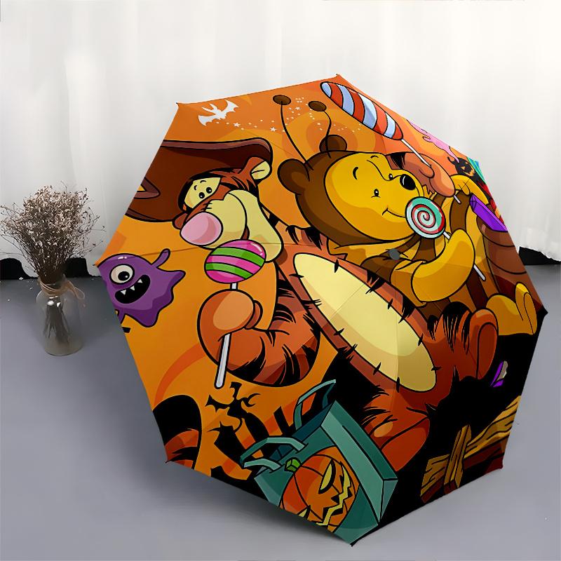 Tigger, Winnie-the-Pooh Automatic Opening and Closing Umbrella, Compact Travel Umbrella, Lightweight and Portable, Suitable for Beach Commut