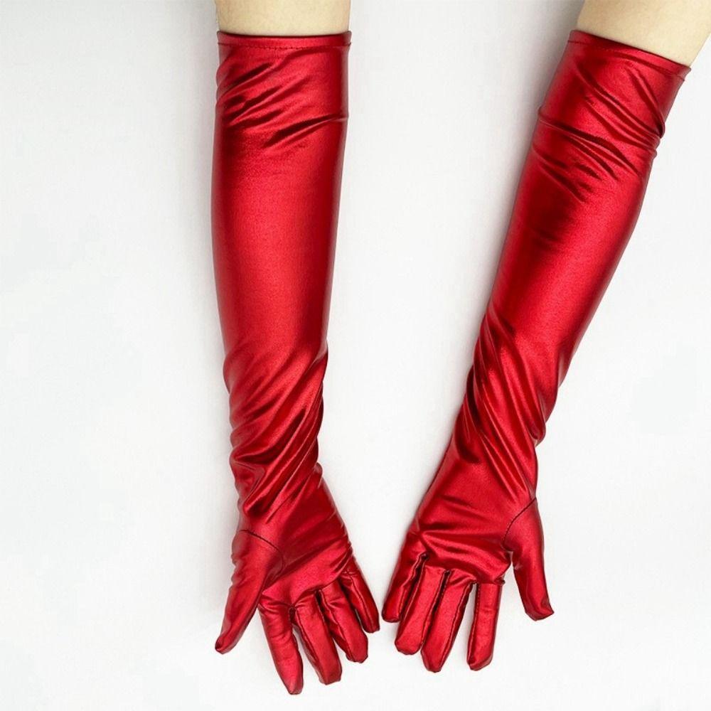 Punk Leather Gloves Hip-pop Etiquette Mittens Cute Long Gloves Girl