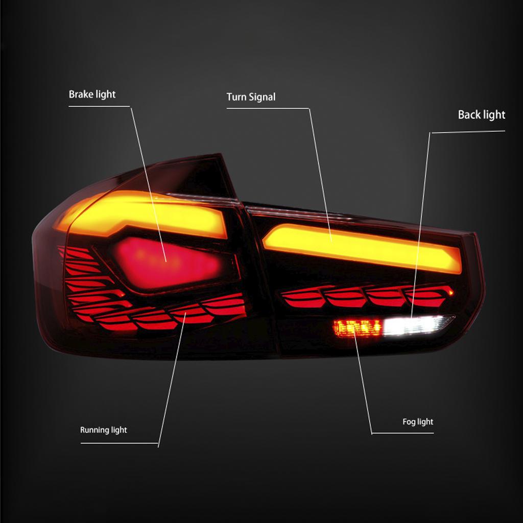 L&R Red LED Tail Lights Rear Lamp Assembly For BMW 3 F30 F80 M3 2013-2018