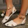 Модные женские сандалии на плоской подошве Новые летние римские сандалии с закрытым носком на плоской подошве для женщин Шлепанцы Уличная повседневная обувь Большой размер Женские шлепанцы