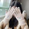 Winter Plush Cute Snowman Touchscreen Gloves for Girls