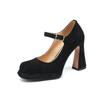 High-heeled Mary Jane Shoes for Women's Spring 2025 New Huge and Thin Square Head Thick Sole Shallow Mouth Single Shoes