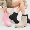 Fashion Rubber Boot for Women's Rain Shoes Waterproof Work Garden Galoshes Fishing Rainboots Skateboard Ankle Kitchen Shoes Footwear