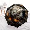 Elegant White Tiger Art Print - Luxury HomeDecor PosterUmbrella, Portable 3-Fold Compact Umbrella for Men & Women Gift