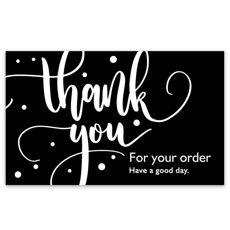 Black Thank You Greeting Cards, 50 Sheets/Pack