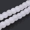 Natural Milk White Jade Stone Round Chalcedony Beads For Diy Jewelry Making 15 Inch