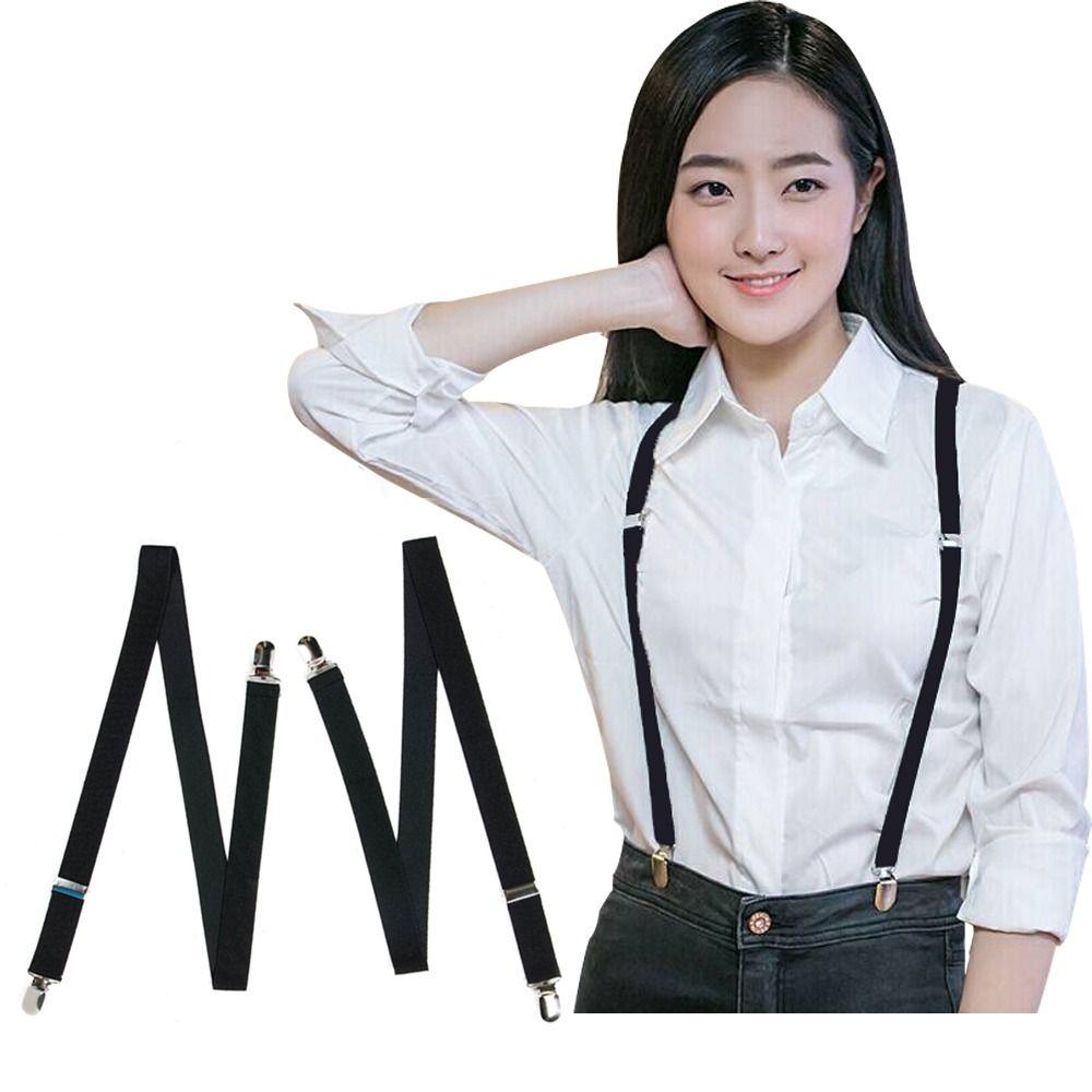 Color Performance For Women Tie Suspenders Adjustable Braces Suspenders Clips Hanging Pants Clip