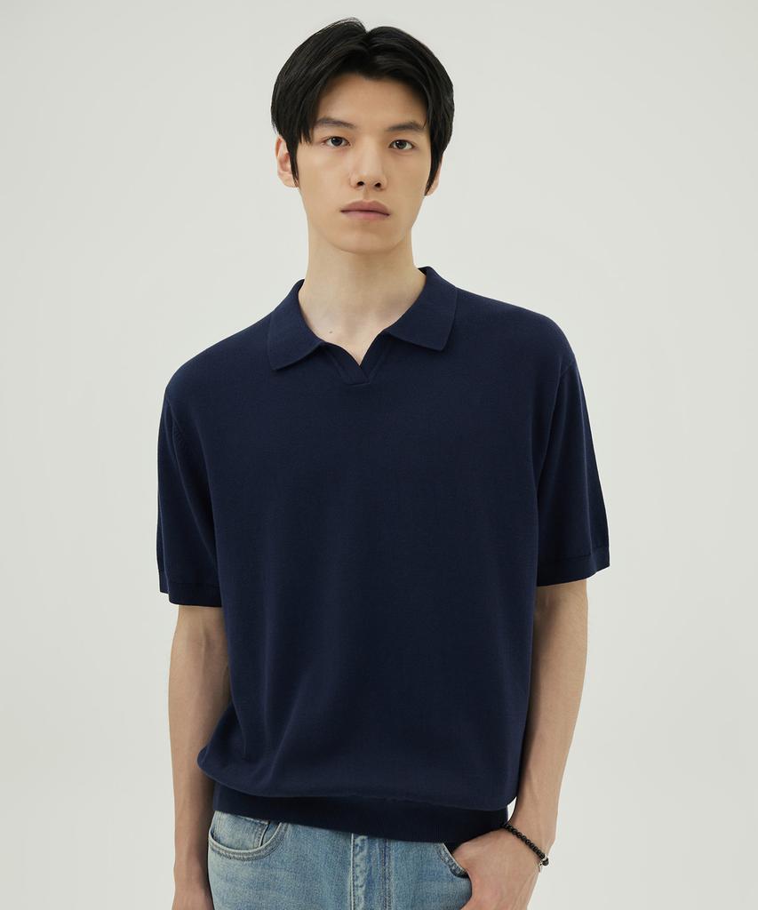 THEKNITCOMPANY Lecture Cotton Knitted Collared T-Shirt 6 Colors (Type B)
