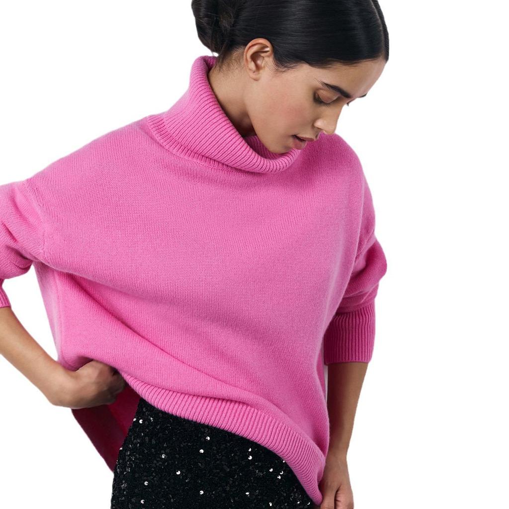 076 High Collar Autumn Winter Loose Knitwear Sweater - New Style for Europe, America, and Russia