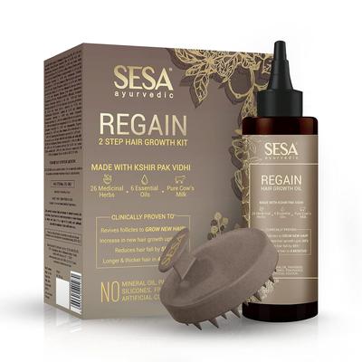 Ayurvedic Regain Набор для двухэтапного роста волос I Клинически доказано | Справляется с выпадением волос Я Способствую росту волос Я Натуральный Я Сертифицирован по Аюрведе