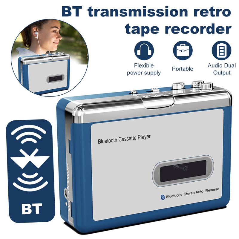 Портативный ретро кассетный музыкальный плеер Персональный Walkman Tape Поддержка 3,5 мм Наушники Беспроводной Bluetooth Кассетный плеер Передача