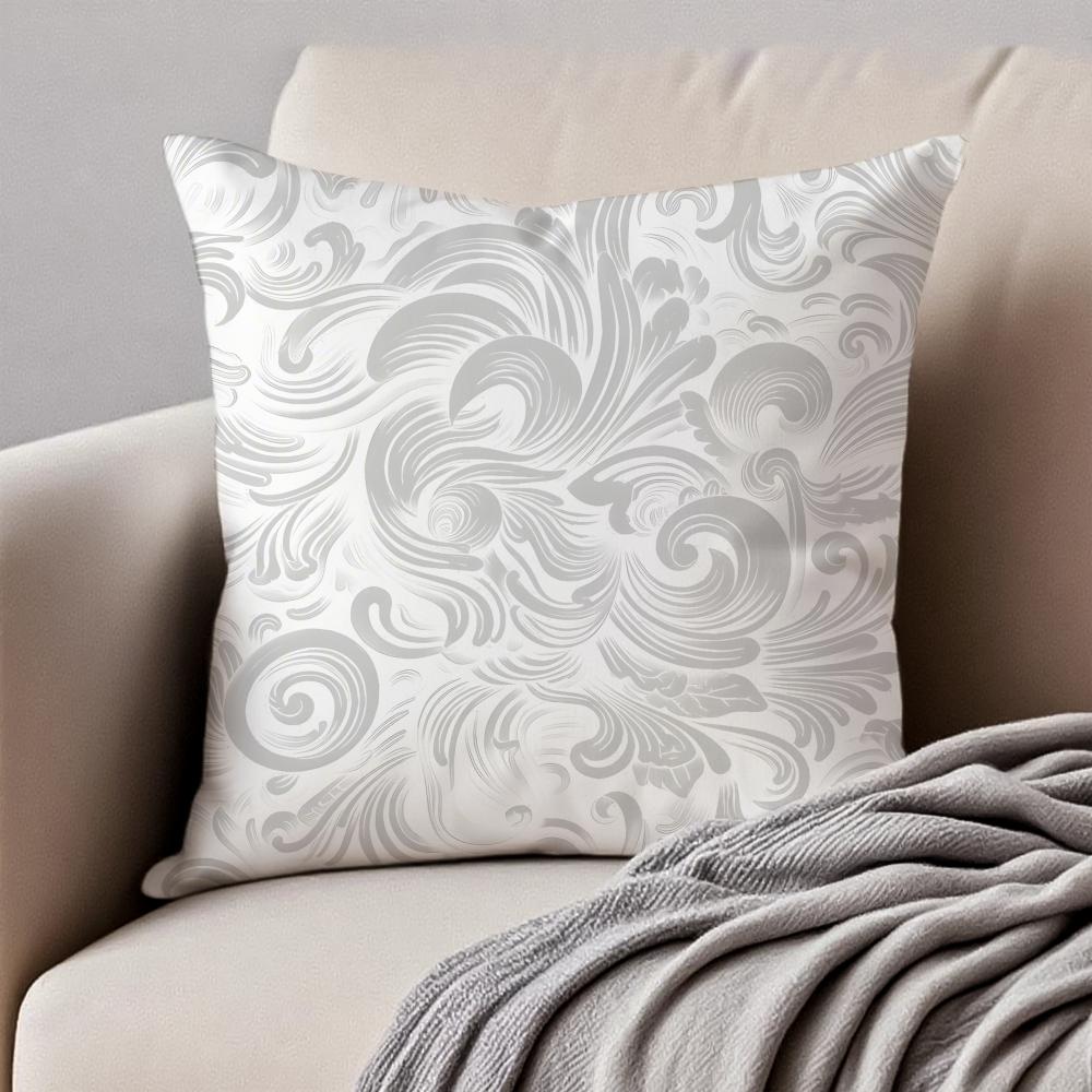 Wave Pattern Pillow Fresh Ins Style Decor Cushion Cover Pillowcase Anti-Dustmite Invisible Zipper Short Plush Sofa Cushion