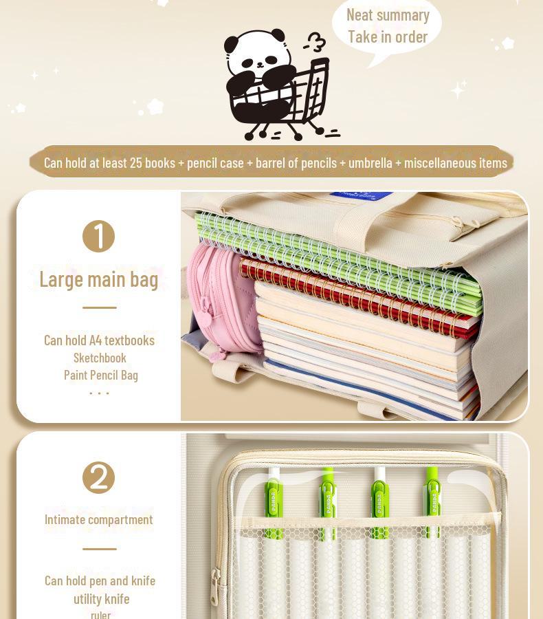 Прозрачная холщовая сумка для репетиторства — портативное хранилище книг и документов для учеников начальной школы