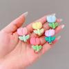 Girl's Boy's Cute Cream Tulip Hair Clip Top Clip Headwear Sweet Resin Side Clip Headdress Hair Accessories