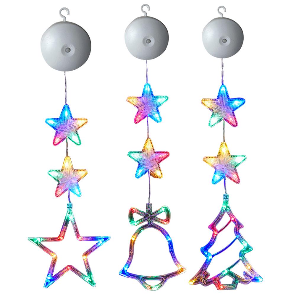 1/3pcs Christmas Indoor Star Window Light with Suction Cup Light Up Hanging Christmas Decoration Christmas Home Shop Party Gifts