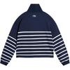 Li Ning Sports Lifestyle Series Casual Minimalist Color Block Striped Stand Collar Pullover Sweatshirt Women Sweatshirt Deep-Navy-Blue AWDV372-2