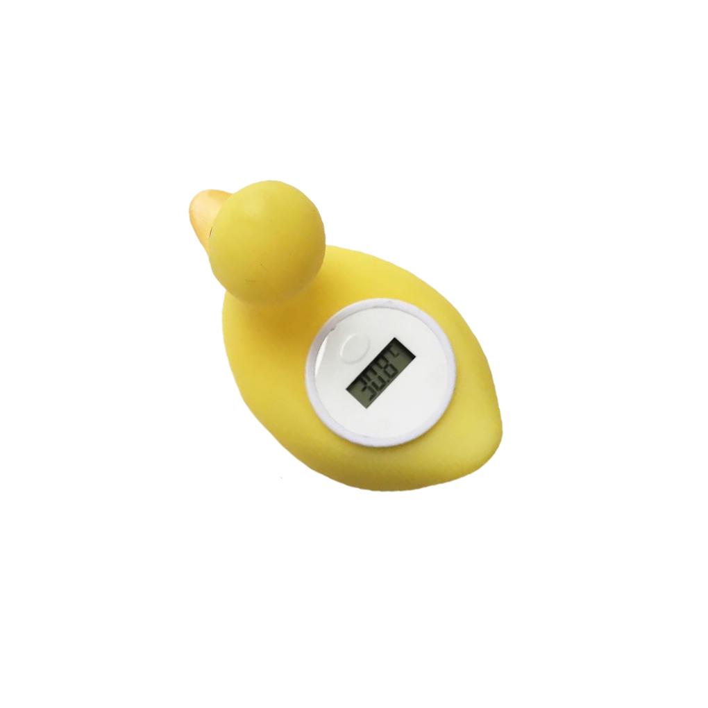 Cartoon Duck Water Thermometer Waterproof Room Shower Sensor LED Warning Alarm Color Coded Heat Indicator Bathtub Thermometer