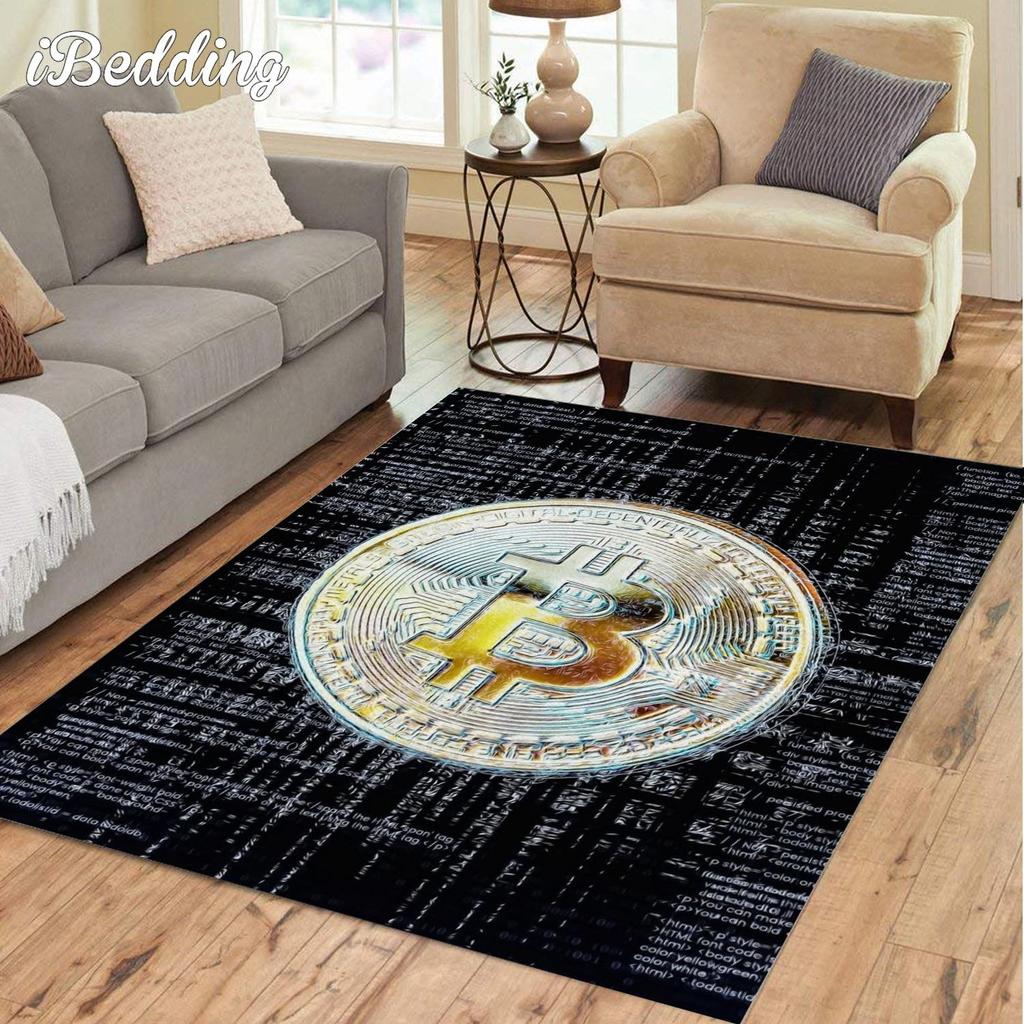 Bitcoins Rugs and Carpets for Home Living Room Large Area Rug Anime Kitchen Bedside Floor Mat Teenager Bed Room Decoration