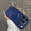 Чехол для телефона Apple 17 Pro Max: Магнитная текстурная кожа под деним для iPhone 16 с защитой большого окна.