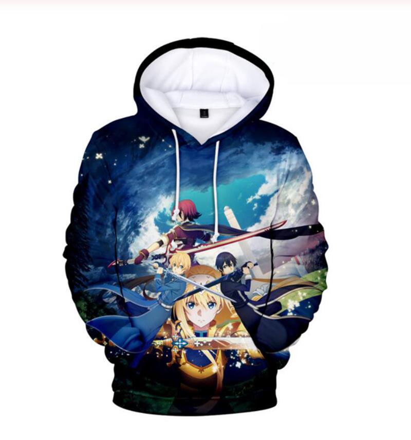 Sword Art Online 3D Printed Hoodies Fashion Casual Sweatshirts Men Women Harajuku Streetwear SAO Oversized Hoodies Pullovers