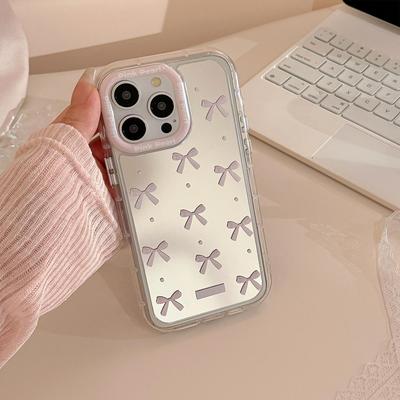 Креативный чехол с зеркальным бантом для iPhone 17 и iPhone 17 Pro Max